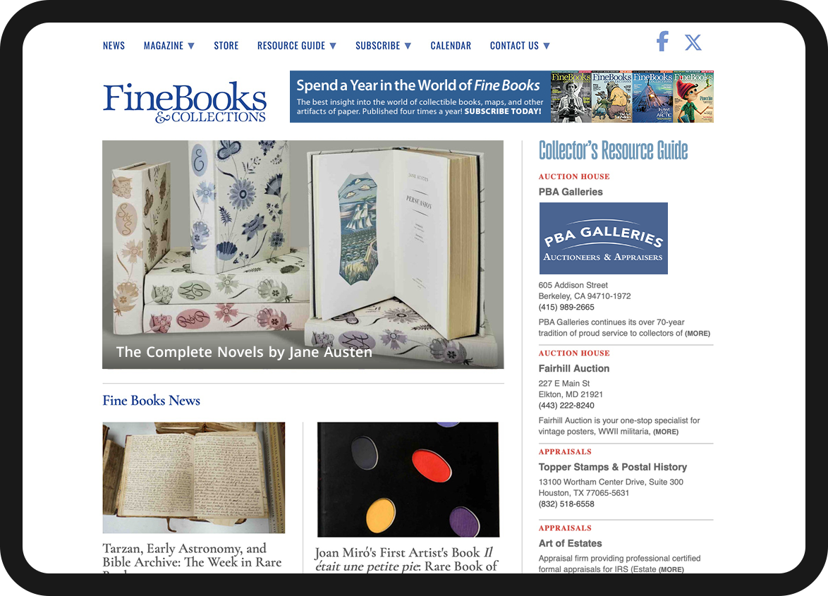 See the Collector's Resource Guide on every page of the website.