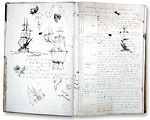 Page from the  
Journal with pen & ink illustrations in the author's hand.